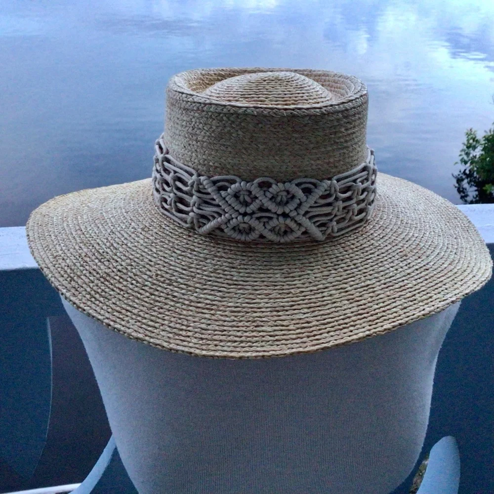 San Diego Hat Company Sandy Beach Women’s Raffia Telescope Boater Wide Brim Hat - Picture 14 of 16